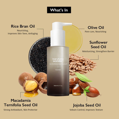 WONDER Black Rice Moisture Deep Cleansing Oil, 150ml - WowSkin Romania